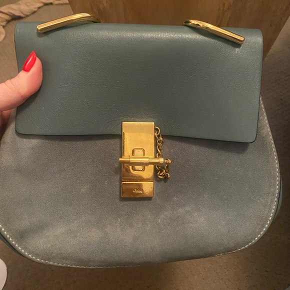 Chloe Mini Drew Bag in Cloudy Blue. - Picture 6 of 11